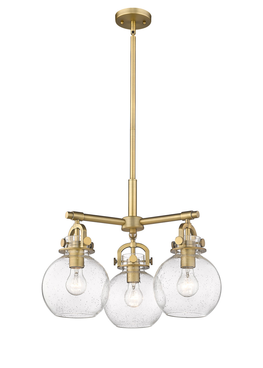 INNOVATIONS 410-3CR-BB-G410-7SDY Newton Sphere 3 20.625 inch Pendant Brushed Brass