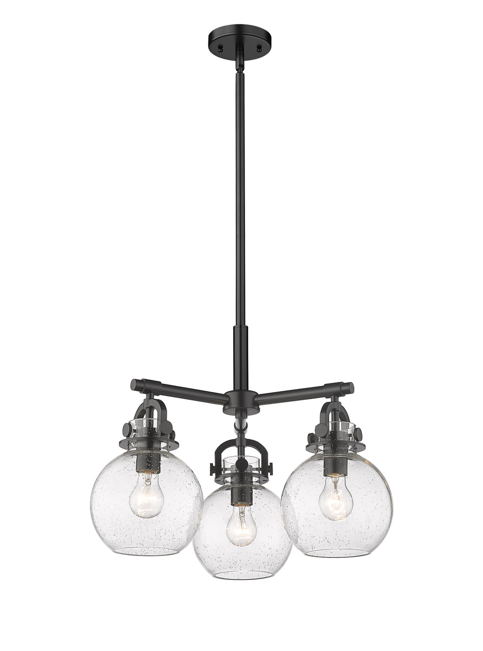 INNOVATIONS 410-3CR-BK-G410-7SDY Newton Sphere 3 20.625 inch Pendant Matte Black