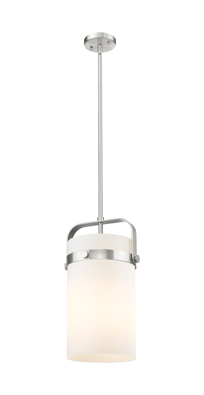 INNOVATIONS 413-1SM-SN-G413-1S-8WH Pilaster 1 8 inch Pendant Satin Nickel