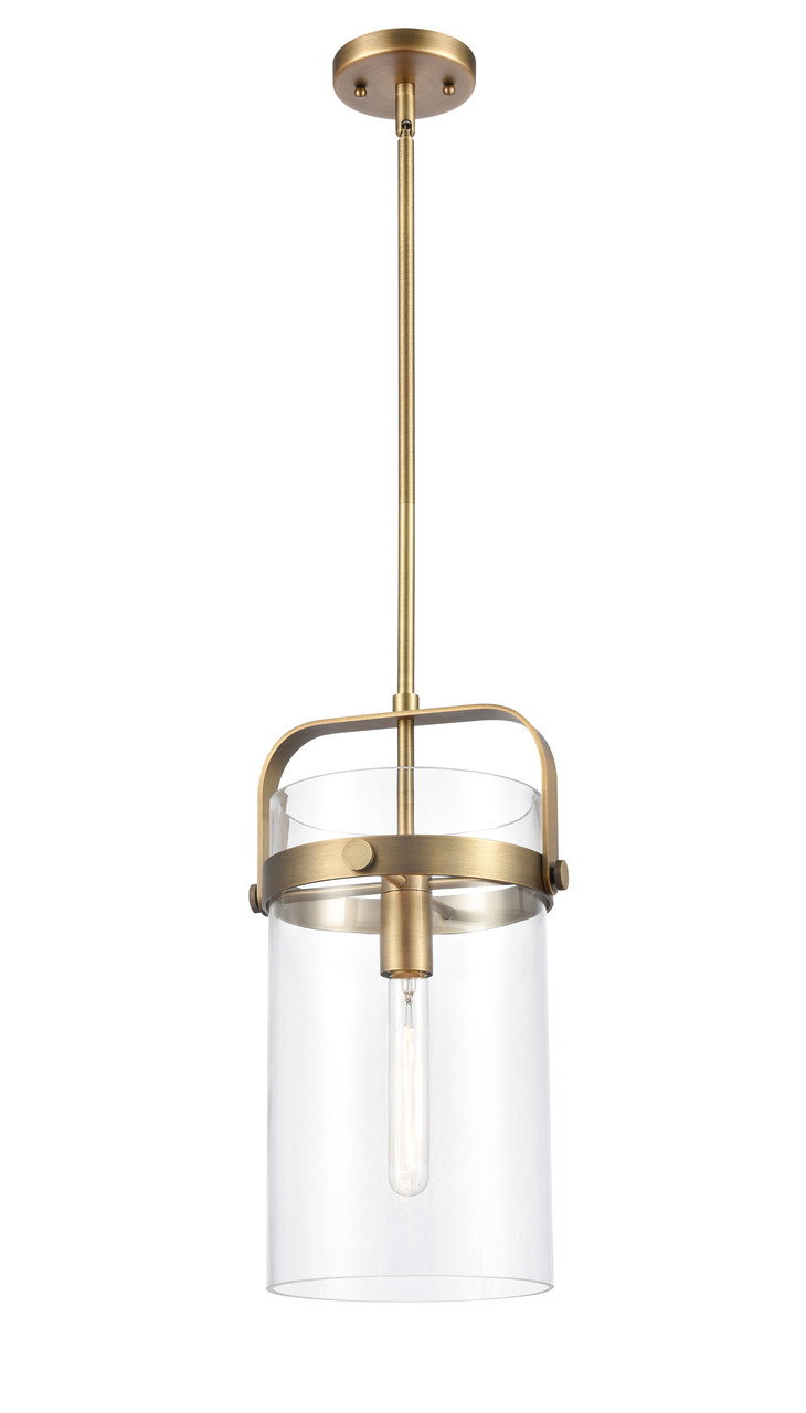 INNOVATIONS 413-1SM-BB-G413-1S-8CL Pilaster 1 8 inch Pendant Brushed Brass