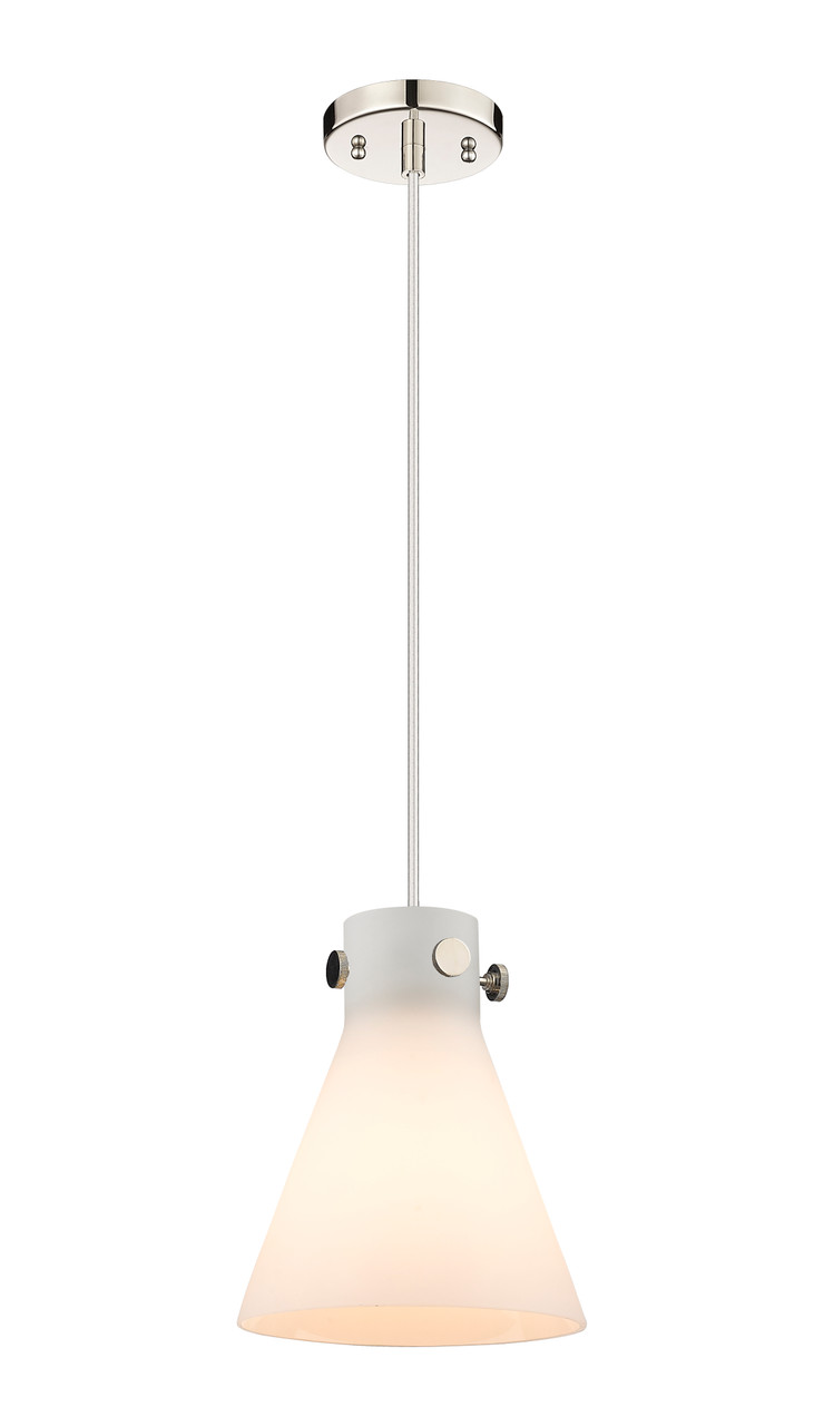 INNOVATIONS 410-1PS-PN-G411-8WH Newton Cone 1 8 inch Pendant Polished Nickel