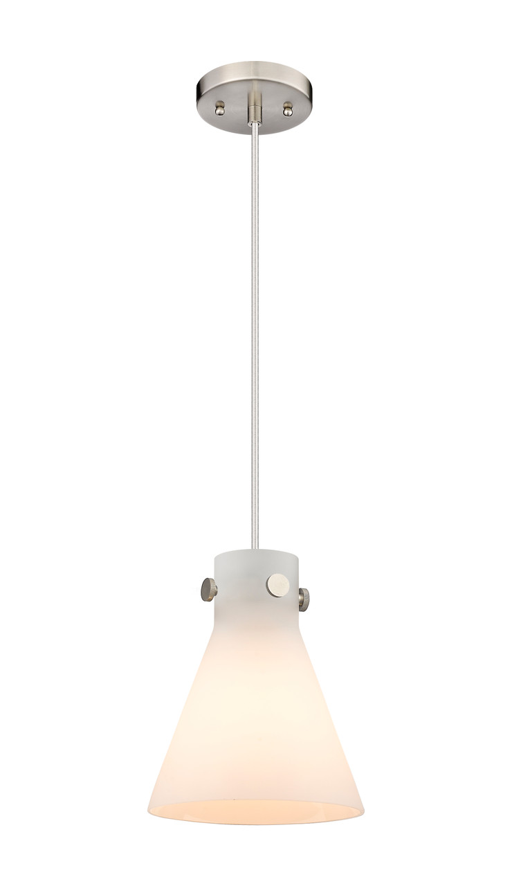 INNOVATIONS 410-1PS-SN-G411-8WH Newton Cone 1 8 inch Pendant Brushed Satin Nickel