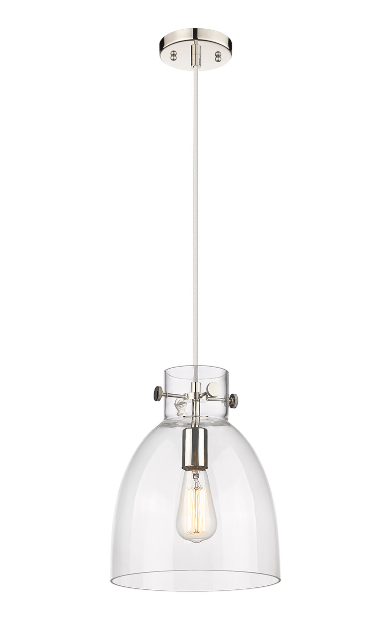 INNOVATIONS 410-1PM-PN-G412-10CL Newton Bell 1 10 inch Pendant Polished Nickel