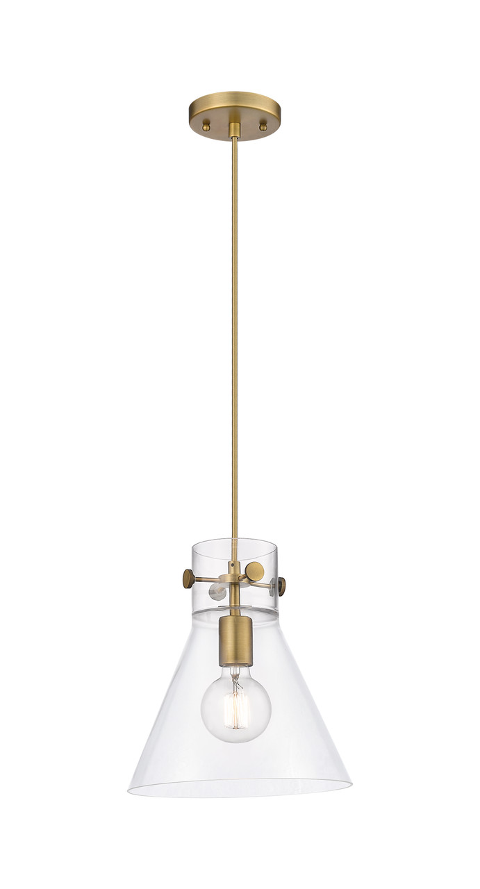INNOVATIONS 410-1PM-BB-G411-10CL Newton Cone 1 10 inch Pendant Brushed Brass