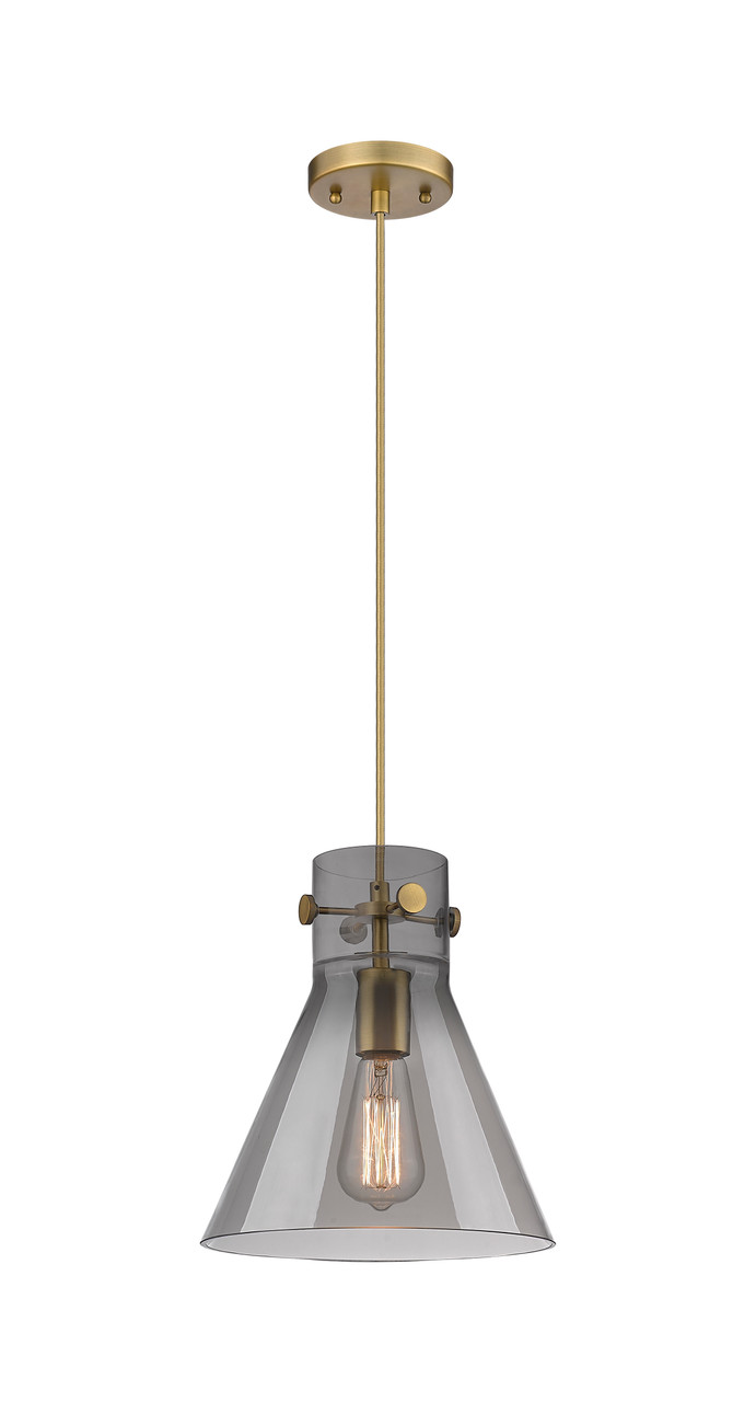 INNOVATIONS 410-1PM-BB-G411-10SM Newton Cone 1 10 inch Pendant Brushed Brass
