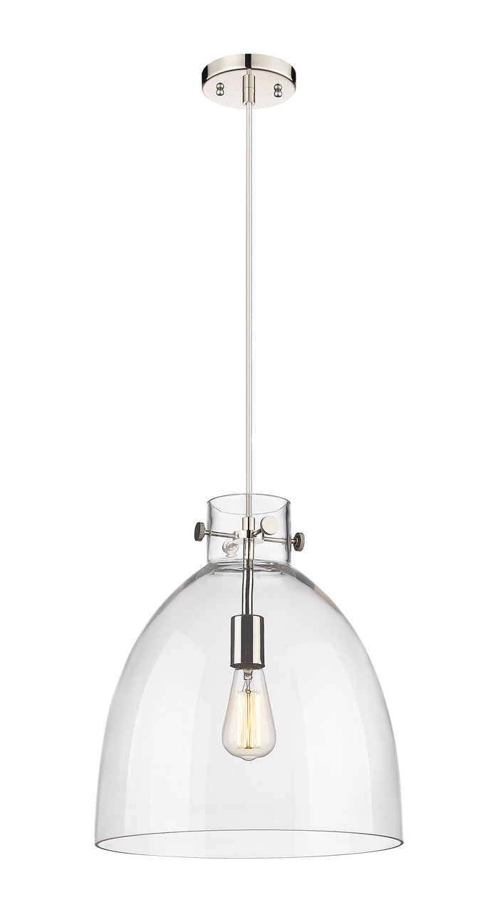 INNOVATIONS 410-1PL-PN-G412-14CL Newton Bell 1 14 inch Pendant Polished Nickel