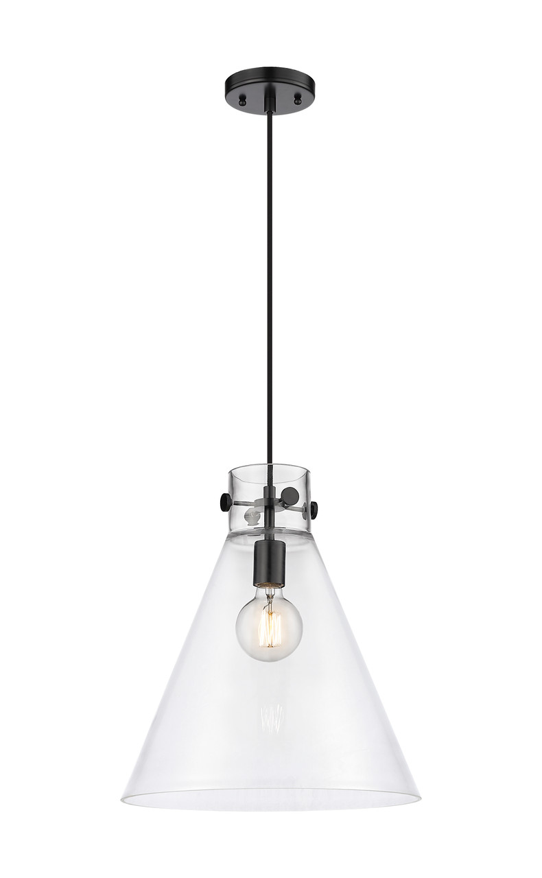 INNOVATIONS 410-1PL-BK-G411-14CL Newton Cone 1 14 inch Pendant Matte Black