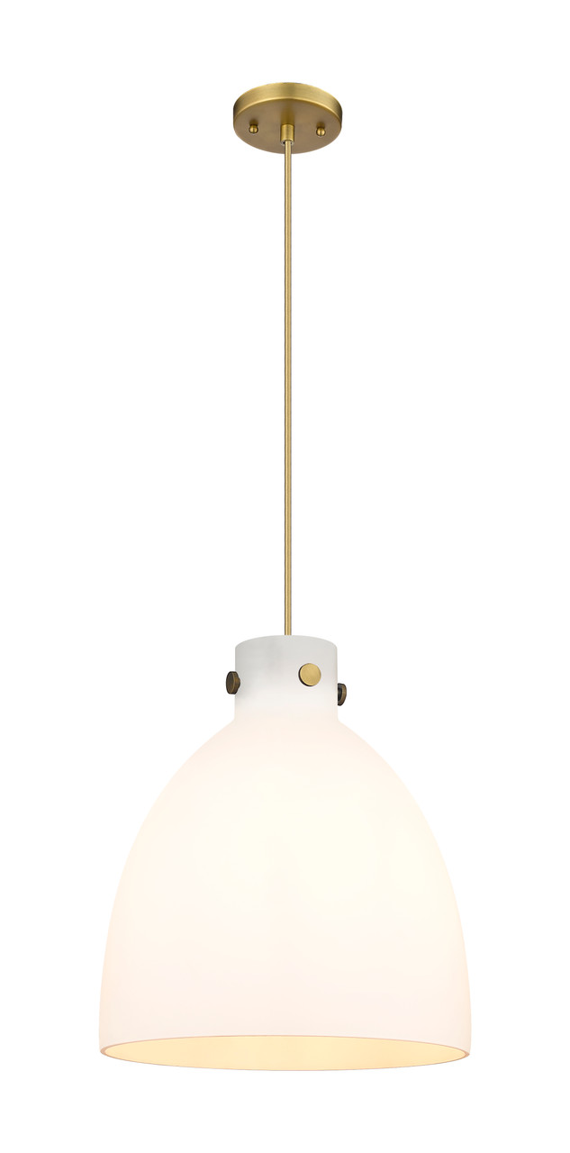 INNOVATIONS 410-1PL-BB-G412-14WH Newton Bell 1 14 inch Pendant Brushed Brass