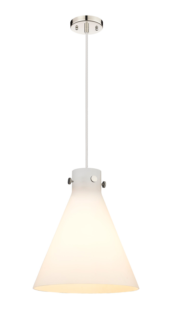 INNOVATIONS 410-1PL-PN-G411-14WH Newton Cone 1 14 inch Pendant Polished Nickel