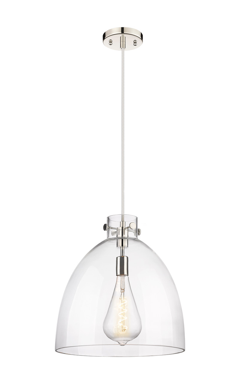 INNOVATIONS 410-1PL-PN-G412-16CL Newton Bell 1 16 inch Pendant Polished Nickel