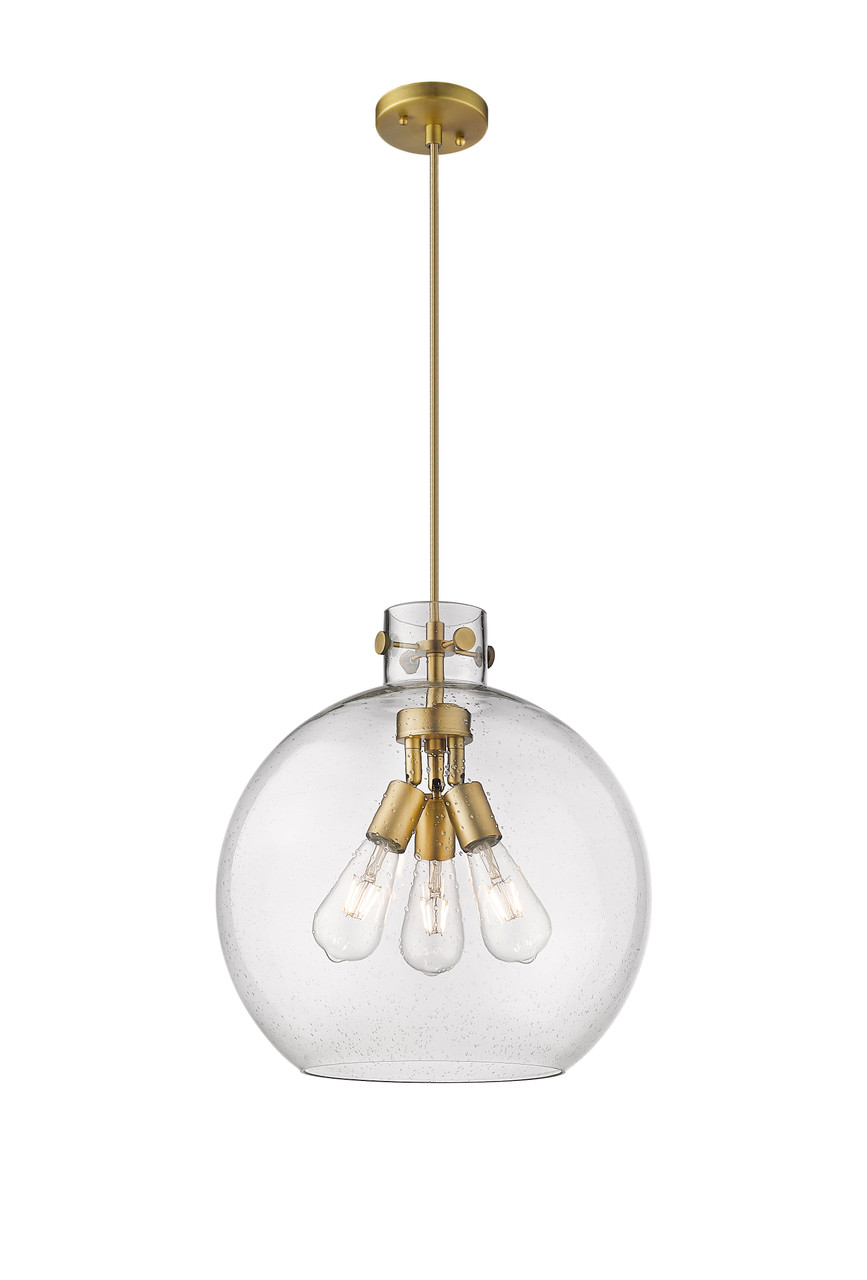 INNOVATIONS 410-3PL-BB-G410-16CL Newton Sphere 3 16 inch Pendant Brushed Brass