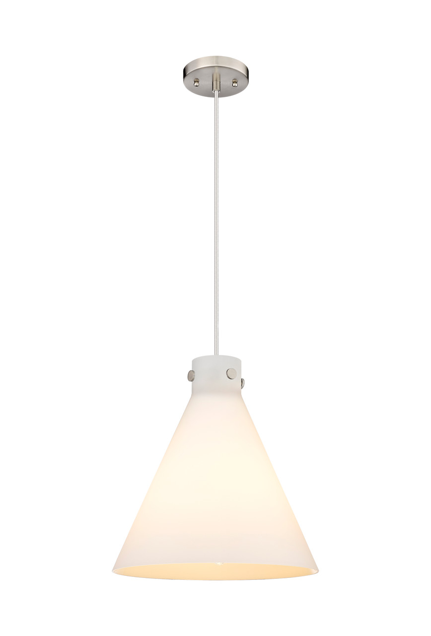 INNOVATIONS 410-1PL-SN-G411-16WH Newton Cone 1 16 inch Pendant Satin Nickel