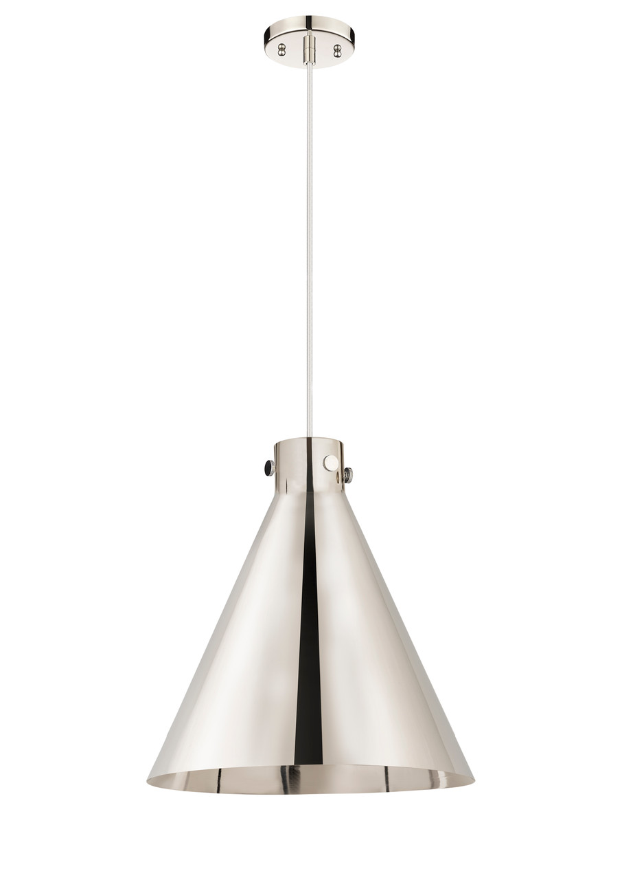 INNOVATIONS 410-1PL-PN-M411-18PN Newton Cone 1 18 inch Pendant Polished Nickel