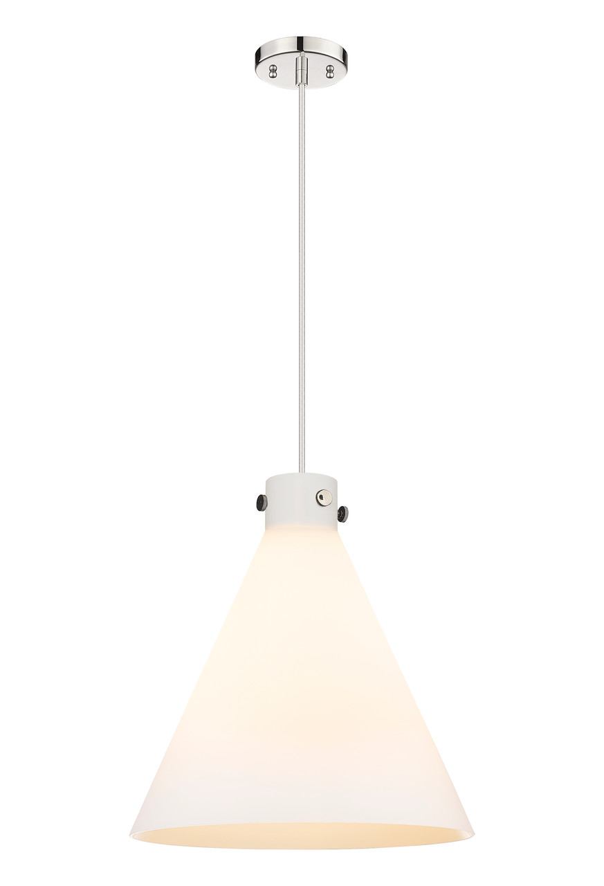 INNOVATIONS 410-3PL-PN-G411-18WH Newton Cone 3 18 inch Pendant Polished Nickel