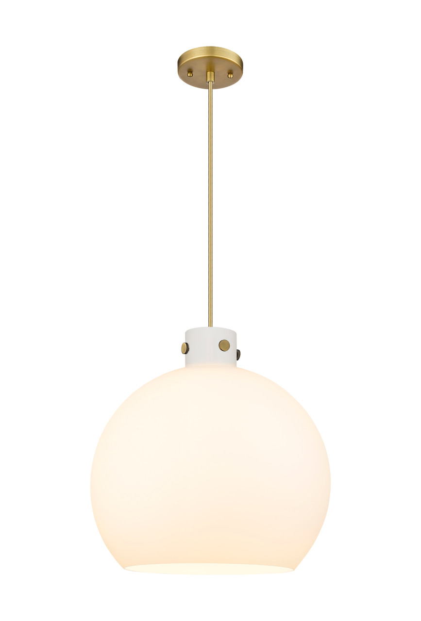 INNOVATIONS 410-3PL-BB-G410-18WH Newton Sphere 3 18 inch Pendant Brushed Brass