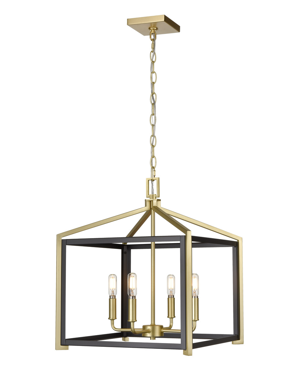 INNOVATIONS 376-4CR-BSB-16 Wiscoy 4 16 inch Pendant Black Satin Brass