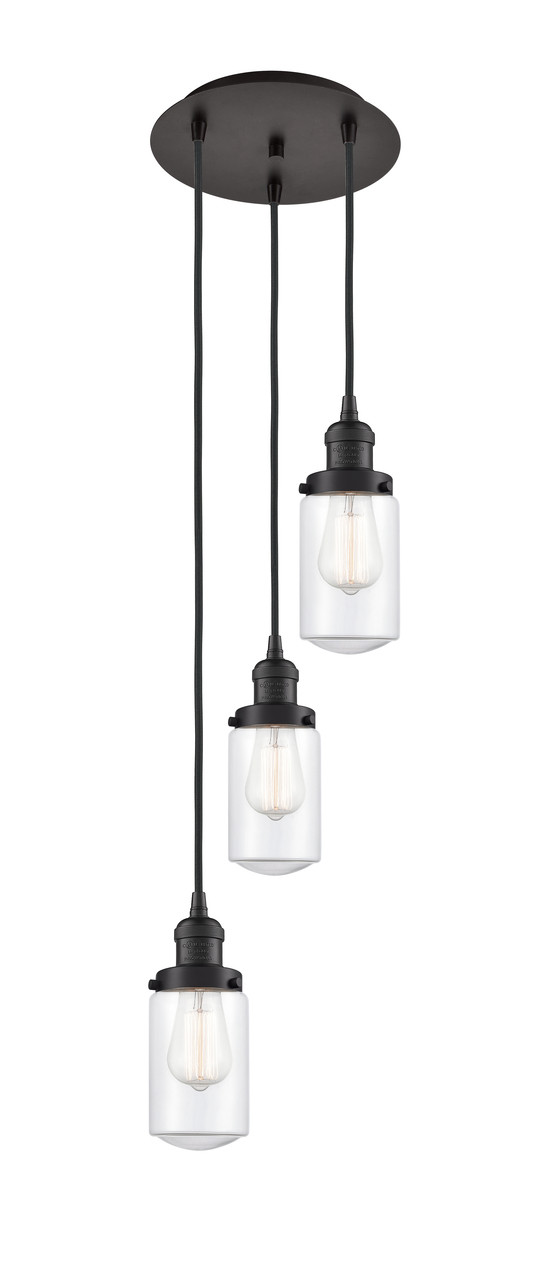 INNOVATIONS 113F-3P-OB-G312 Dover 3 Light Multi-Pendant part of the Franklin Restoration Collection Oil Rubbed Bronze