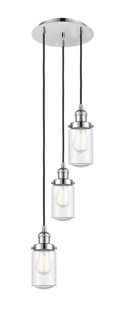 INNOVATIONS 113F-3P-PC-G314 Dover 3 Light Multi-Pendant part of the Franklin Restoration Collection Polished Chrome