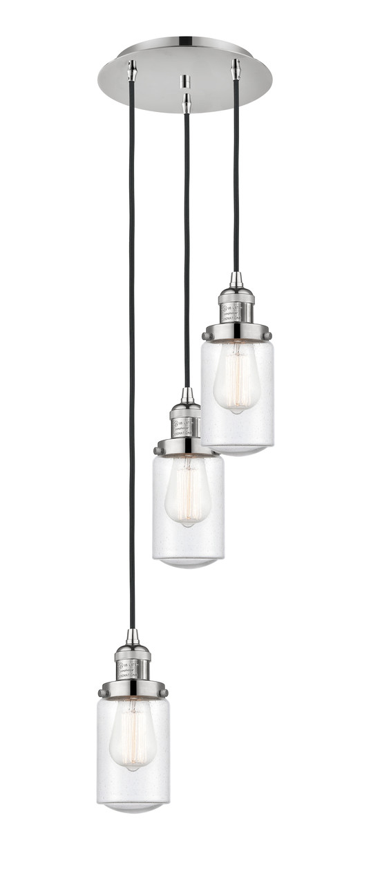 INNOVATIONS 113F-3P-PN-G314 Dover 3 Light Multi-Pendant part of the Franklin Restoration Collection Polished Nickel