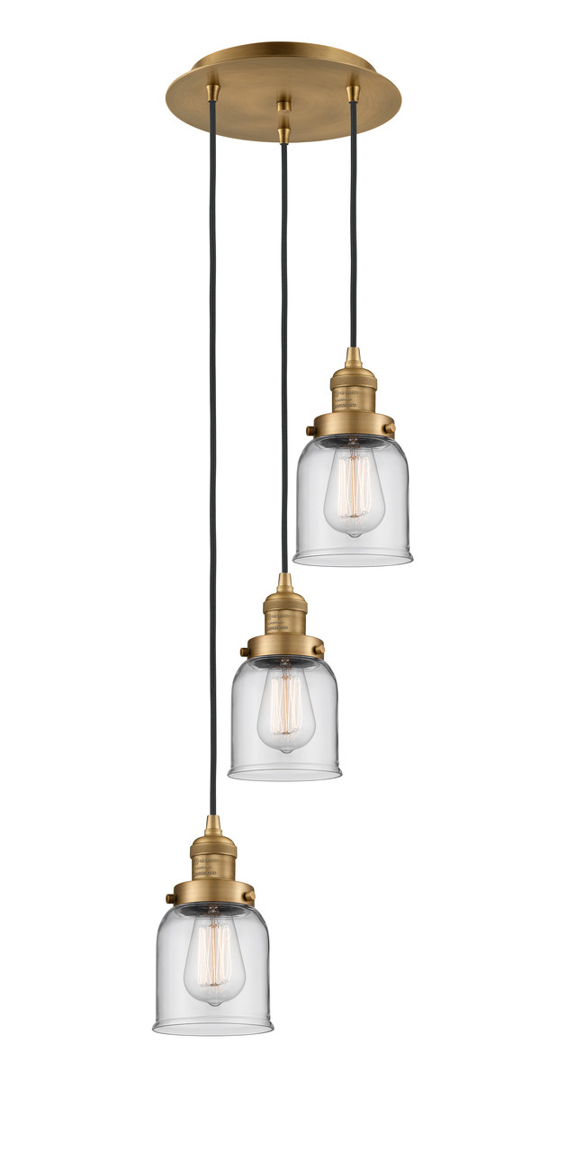 INNOVATIONS 113F-3P-BB-G52 Cone 3 Light Multi-Pendant part of the Franklin Restoration Collection Brushed Brass