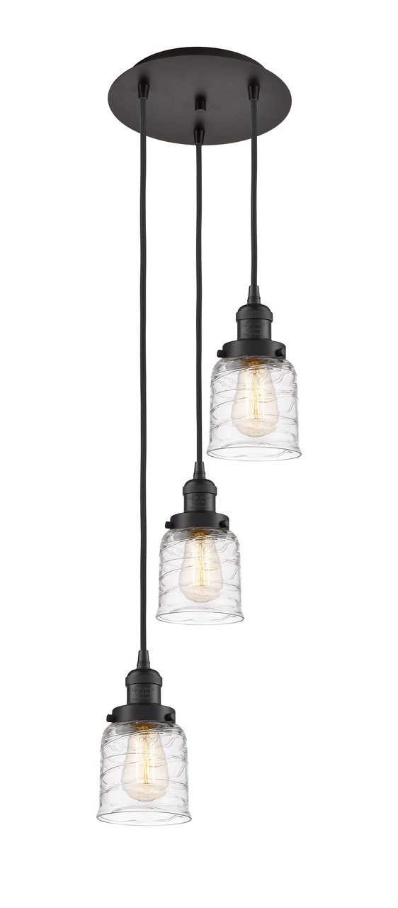 INNOVATIONS 113F-3P-OB-G513 Cone 3 Light Multi-Pendant part of the Franklin Restoration Collection Oil Rubbed Bronze