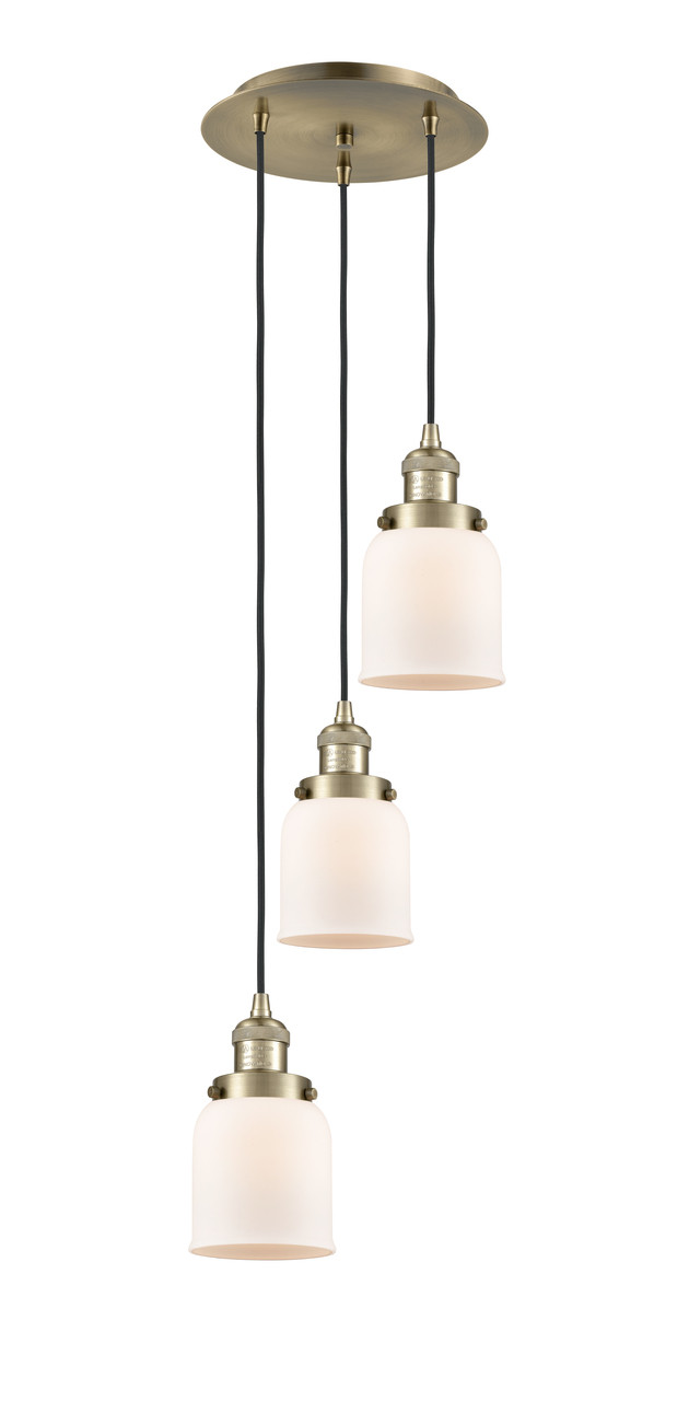 INNOVATIONS 113F-3P-AB-G51 Cone 3 Light Multi-Pendant part of the Franklin Restoration Collection Antique Brass