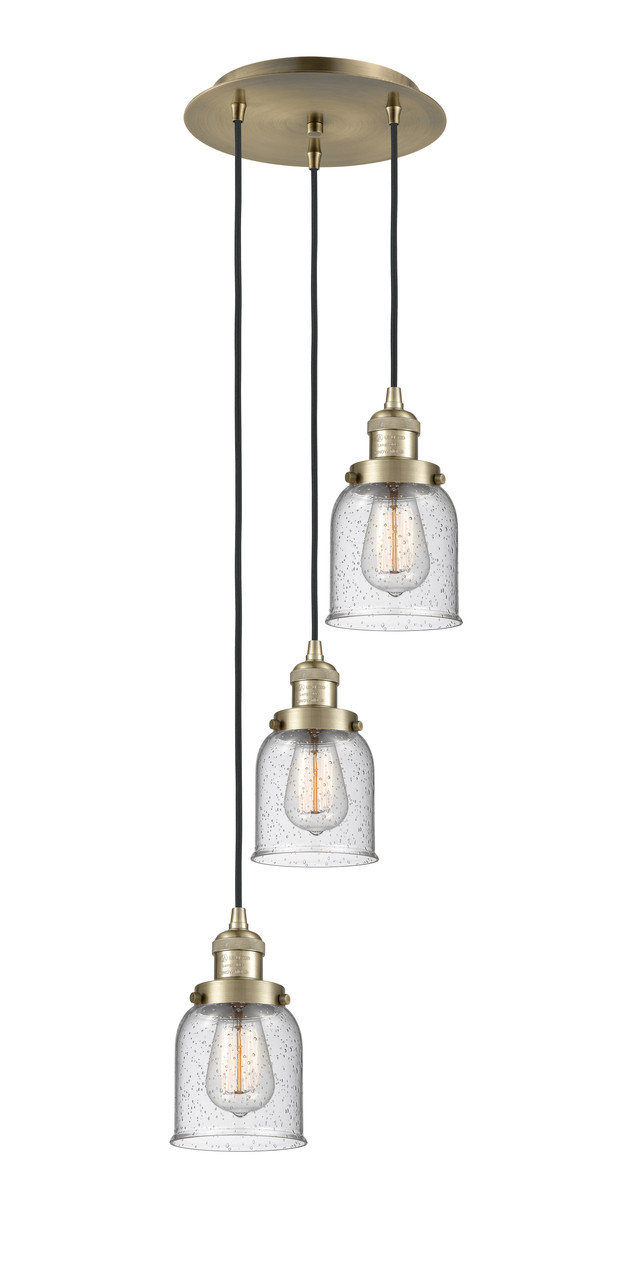 INNOVATIONS 113F-3P-AB-G54 Cone 3 Light Multi-Pendant part of the Franklin Restoration Collection Antique Brass