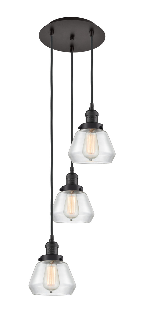 INNOVATIONS 113F-3P-OB-G172 Fulton 3 Light Multi-Pendant part of the Franklin Restoration Collection Oil Rubbed Bronze