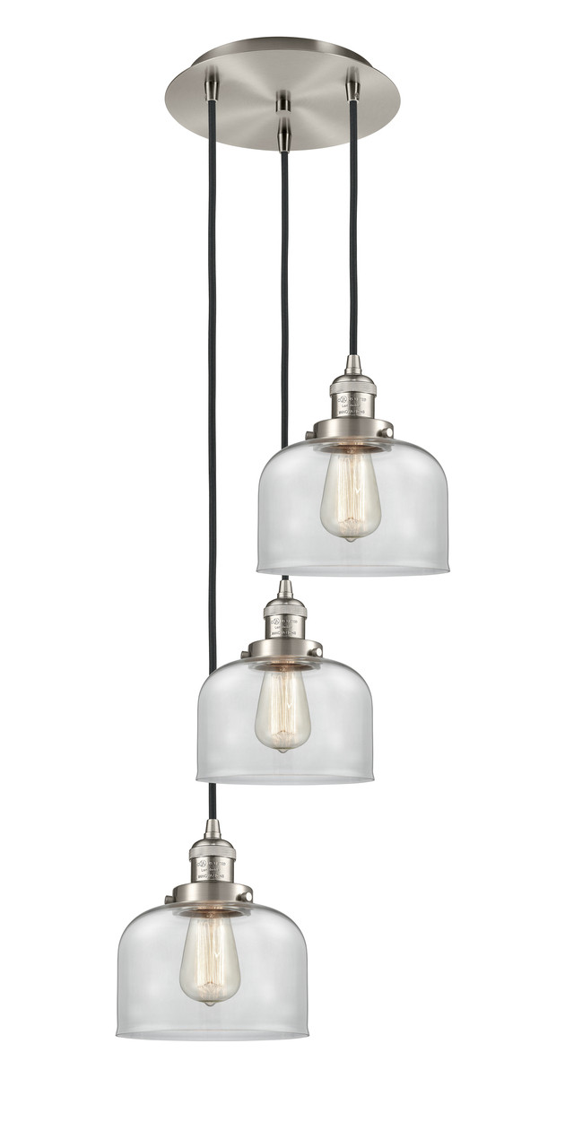 INNOVATIONS 113F-3P-SN-G72 Cone 3 Light Multi-Pendant part of the Franklin Restoration Collection Brushed Satin Nickel