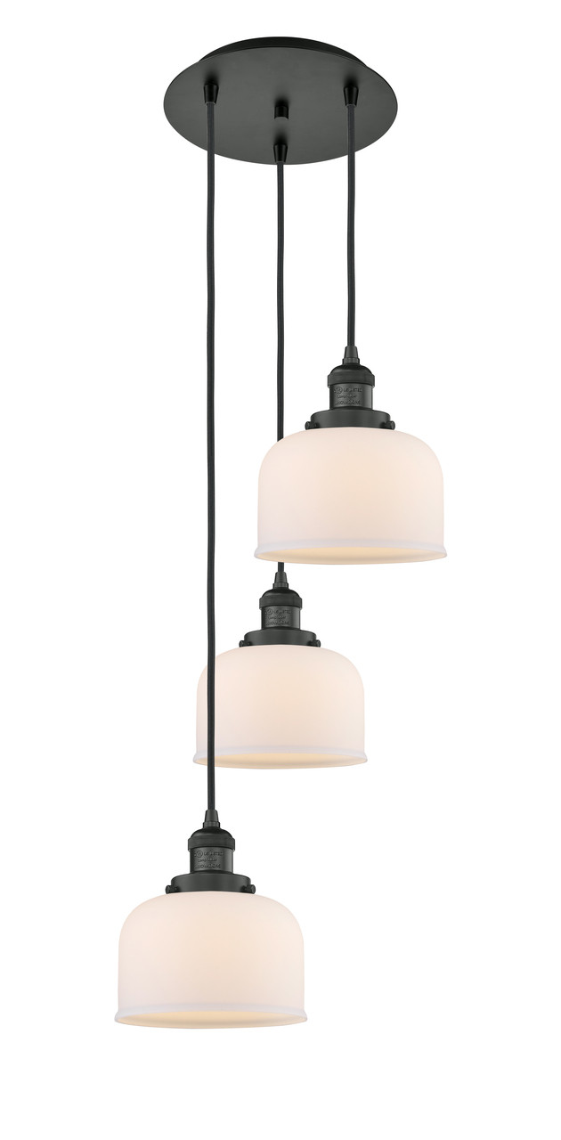 INNOVATIONS 113F-3P-BK-G71 Cone 3 Light Multi-Pendant part of the Franklin Restoration Collection Matte Black