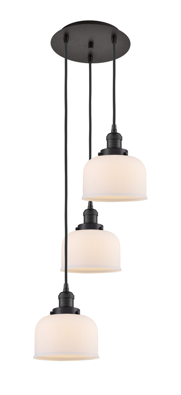 INNOVATIONS 113F-3P-OB-G71 Cone 3 Light Multi-Pendant part of the Franklin Restoration Collection Oil Rubbed Bronze