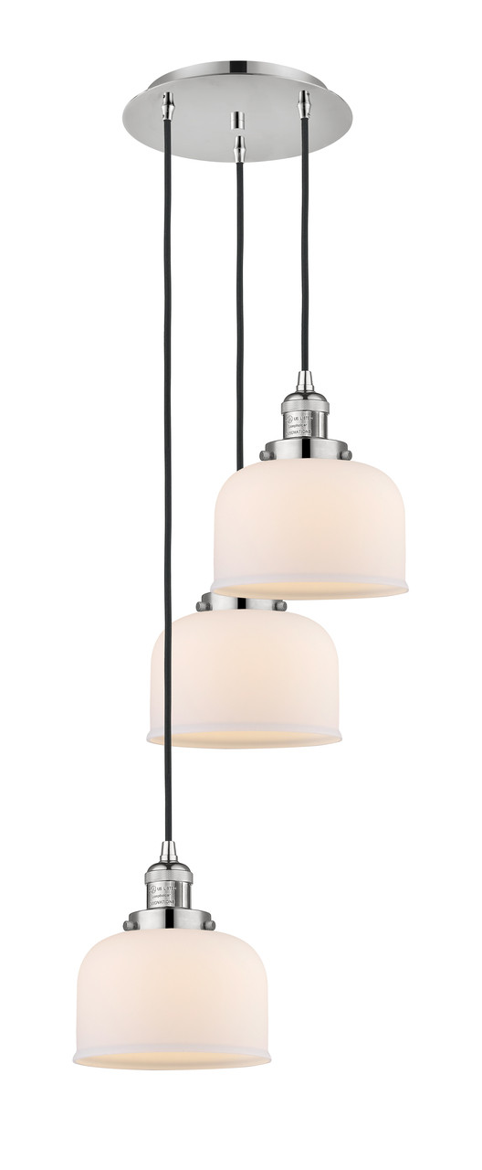 INNOVATIONS 113F-3P-PN-G71 Cone 3 Light Multi-Pendant part of the Franklin Restoration Collection Polished Nickel