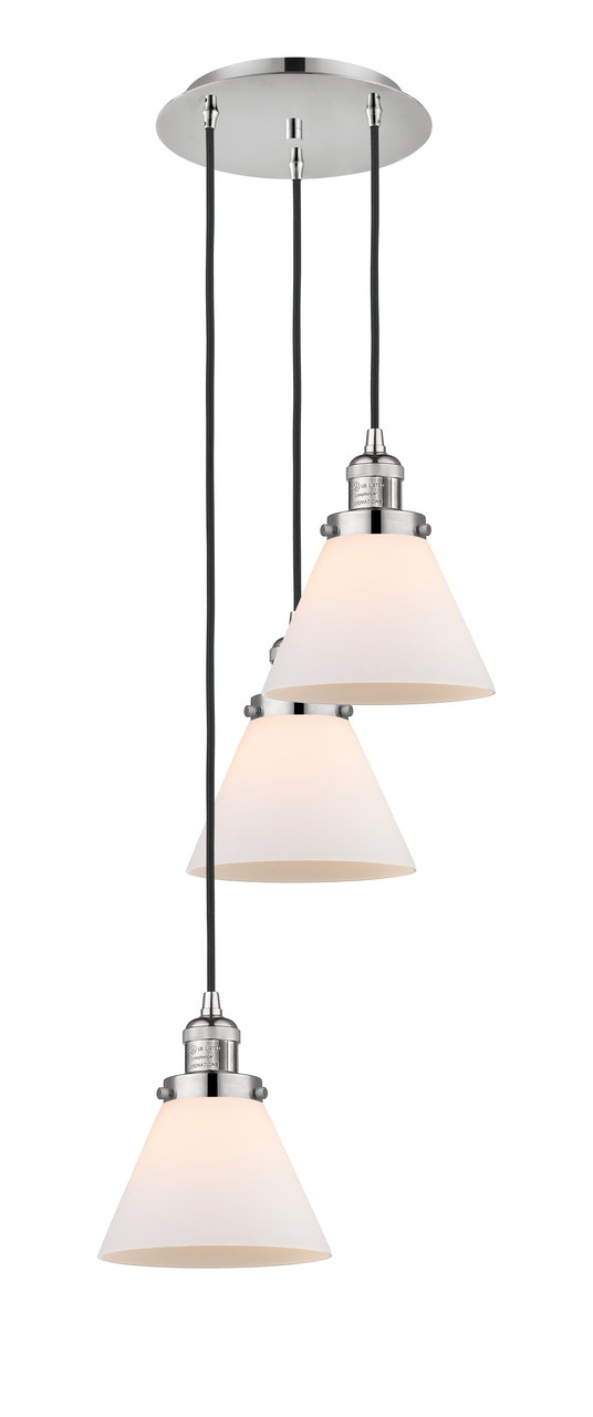 INNOVATIONS 113F-3P-PN-G41 Cone 3 Light Multi-Pendant part of the Franklin Restoration Collection Polished Nickel