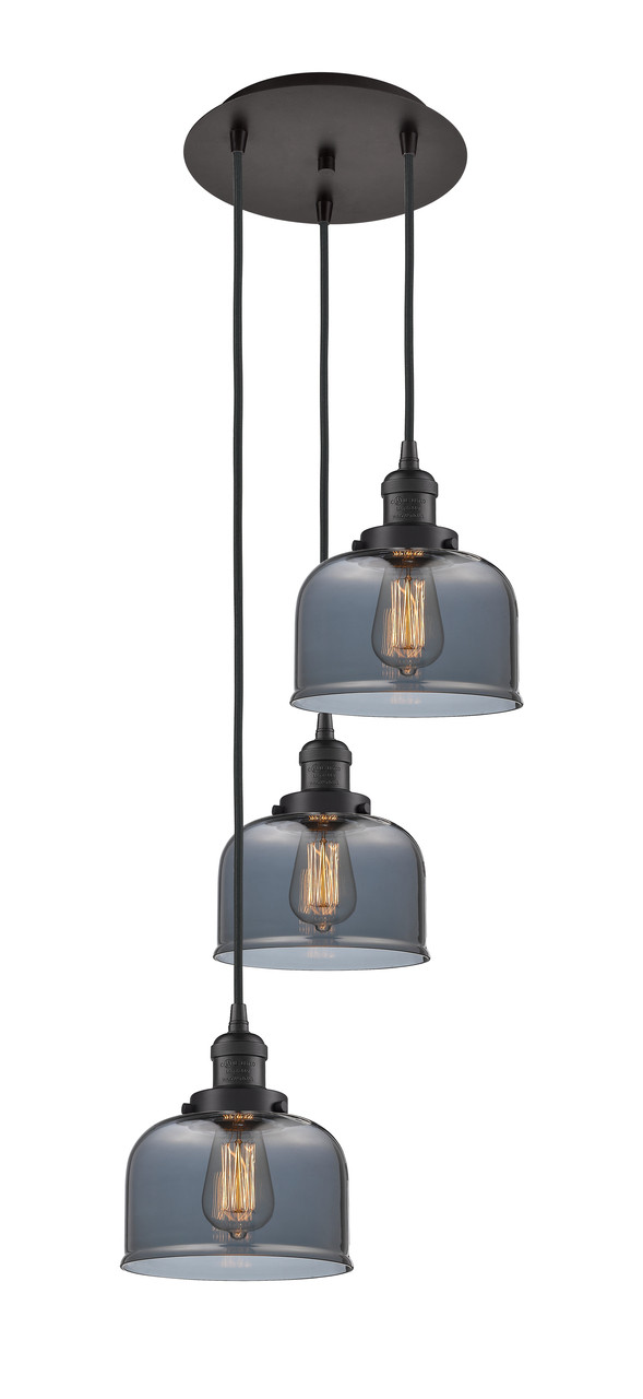 INNOVATIONS 113F-3P-OB-G73 Cone 3 Light Multi-Pendant part of the Franklin Restoration Collection Oil Rubbed Bronze