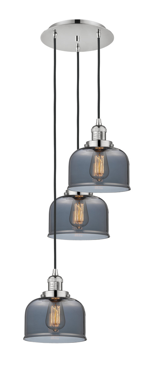 INNOVATIONS 113F-3P-PN-G73 Cone 3 Light Multi-Pendant part of the Franklin Restoration Collection Polished Nickel