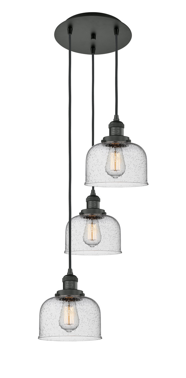 INNOVATIONS 113F-3P-BK-G74 Cone 3 Light Multi-Pendant part of the Franklin Restoration Collection Matte Black