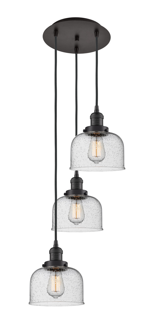 INNOVATIONS 113F-3P-OB-G74 Cone 3 Light Multi-Pendant part of the Franklin Restoration Collection Oil Rubbed Bronze