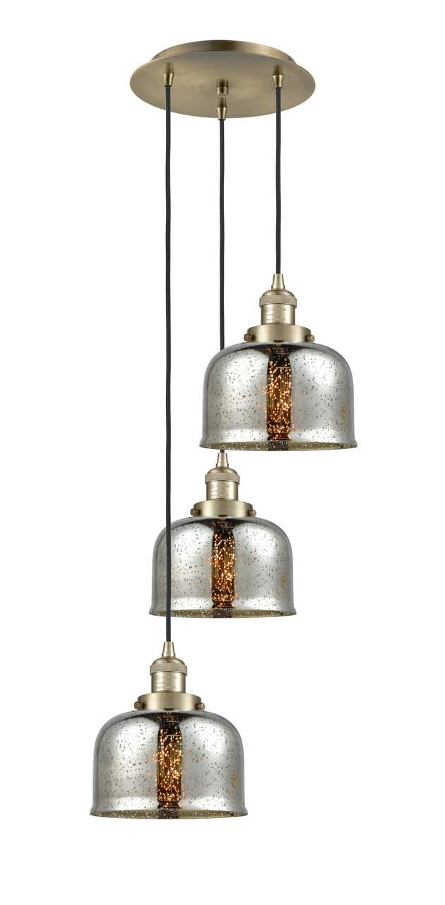 INNOVATIONS 113F-3P-AB-G78 Cone 3 Light Multi-Pendant part of the Franklin Restoration Collection Antique Brass