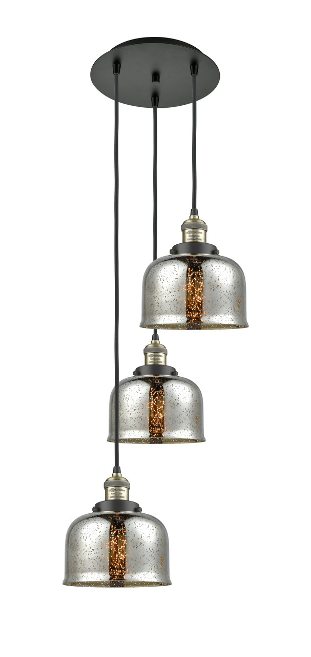 INNOVATIONS 113F-3P-BAB-G78 Cone 3 Light Multi-Pendant part of the Franklin Restoration Collection Black Antique Brass
