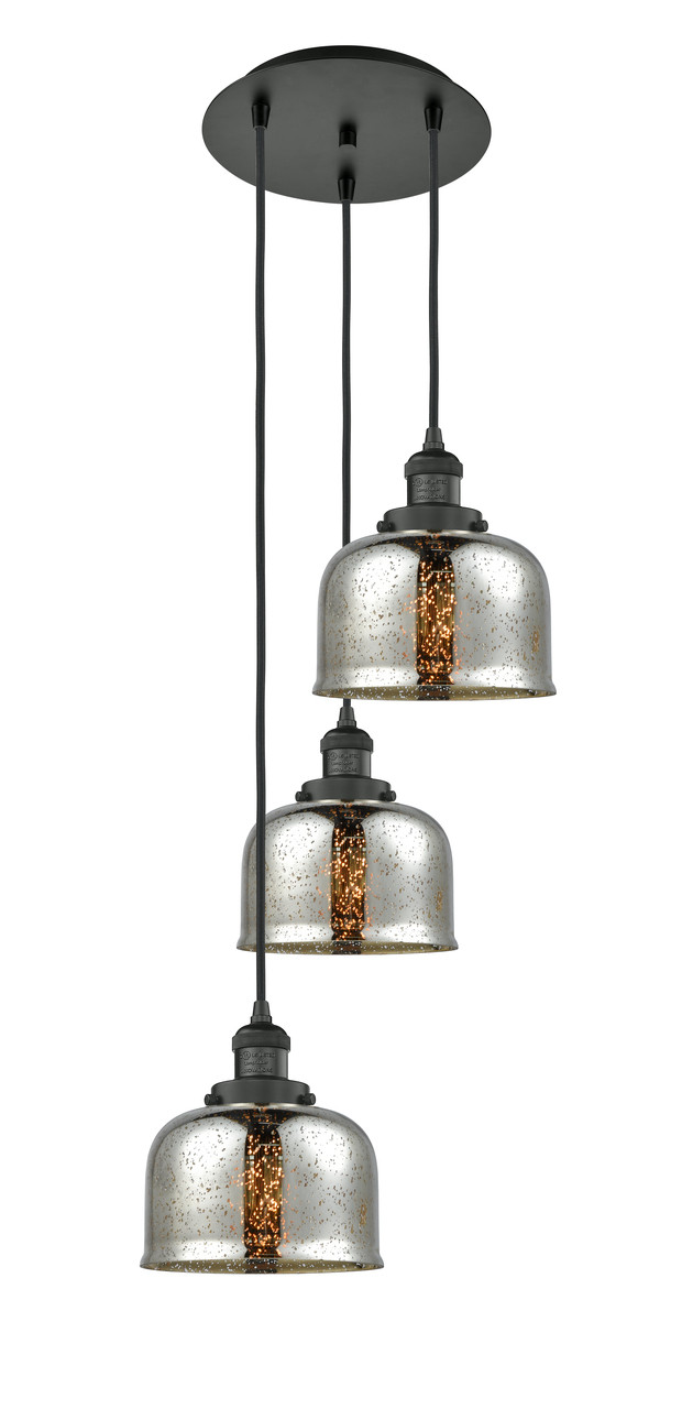 INNOVATIONS 113F-3P-BK-G78 Cone 3 Light Multi-Pendant part of the Franklin Restoration Collection Matte Black