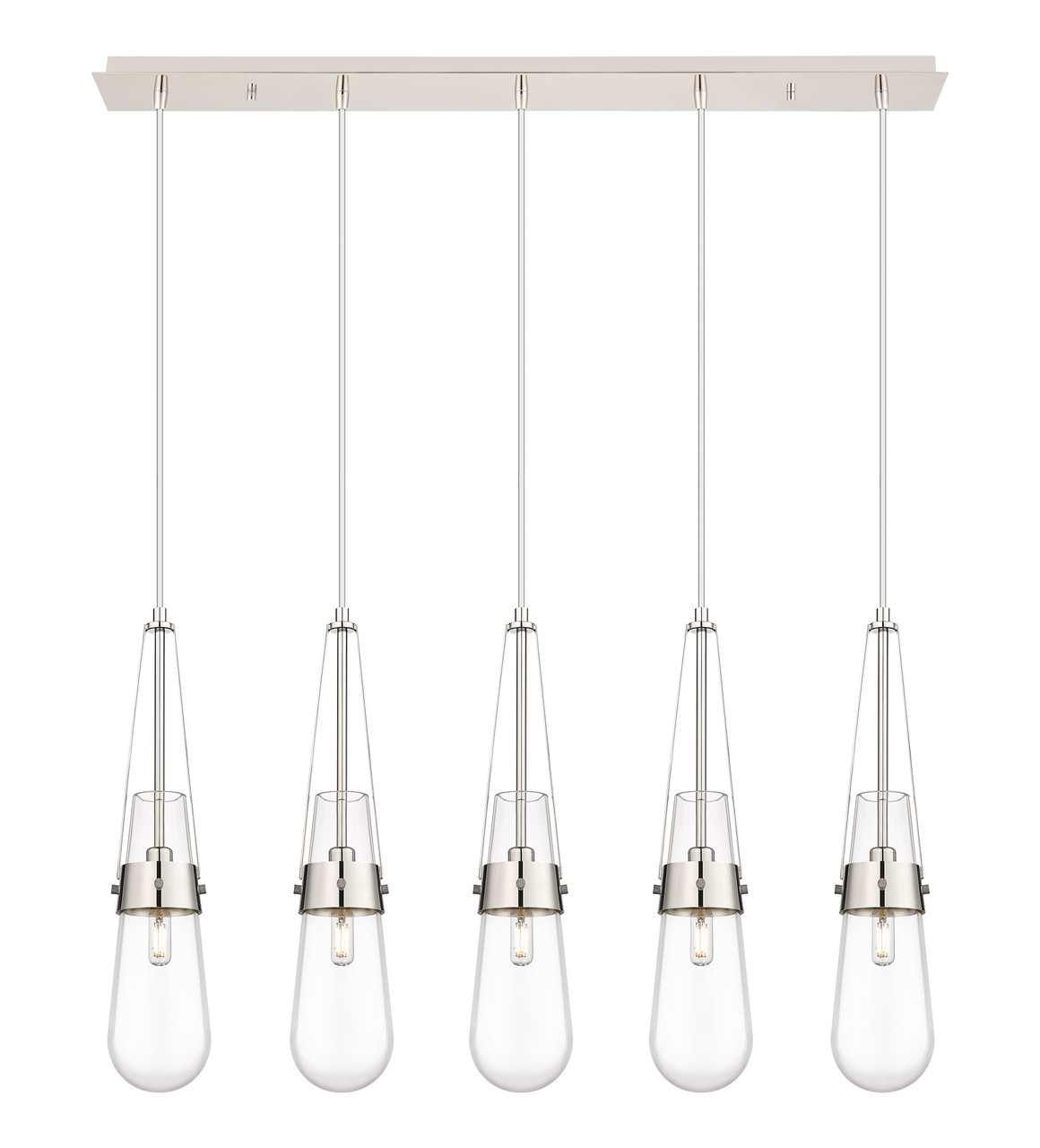 INNOVATIONS 125-452-1P-PN-G452-4CL Milan 6 Light 36 inch Linear Pendant Polished Nickel