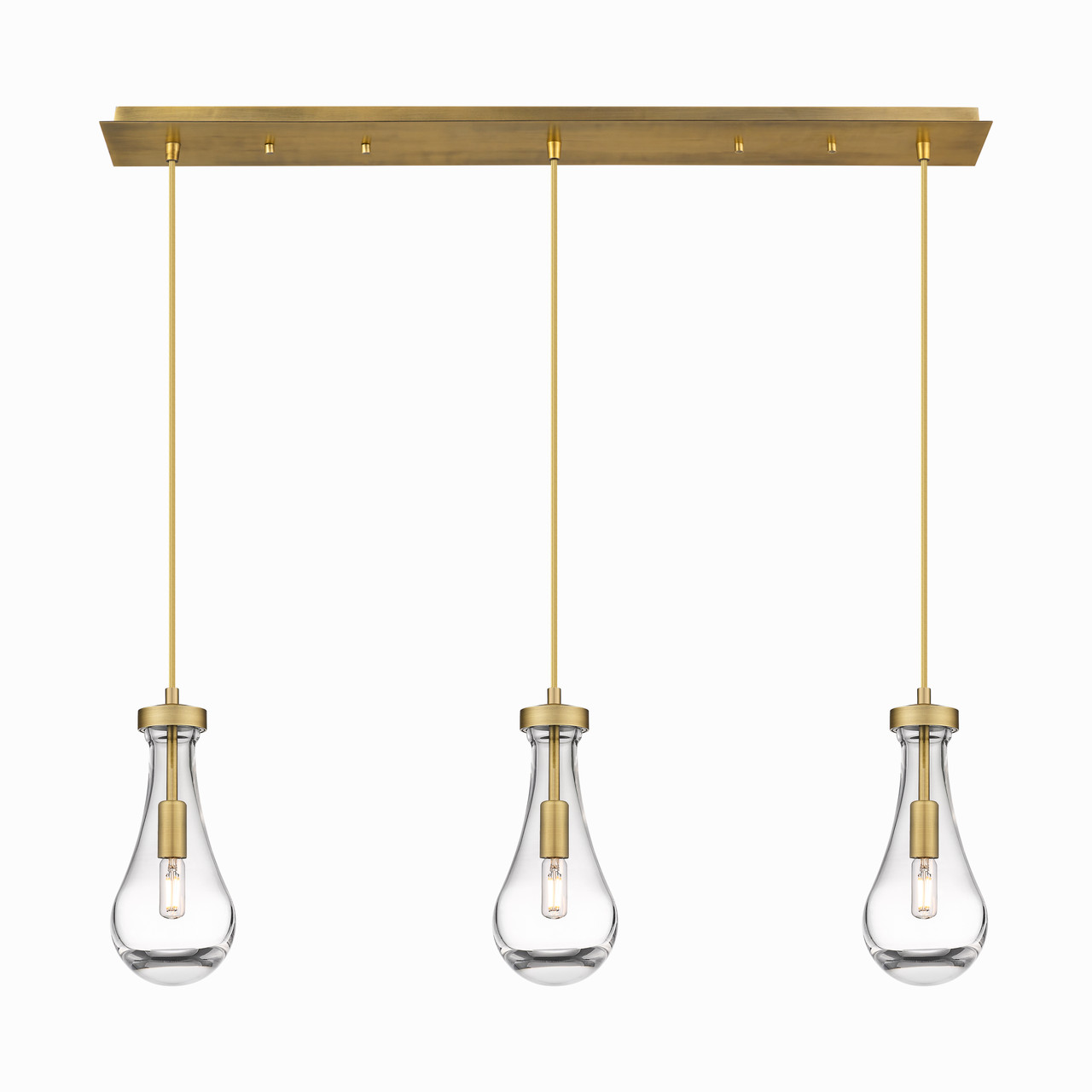 INNOVATIONS 123-451-1P-BB-G451-5CL Owego 0 Light 37 inch Linear Pendant Brushed Brass