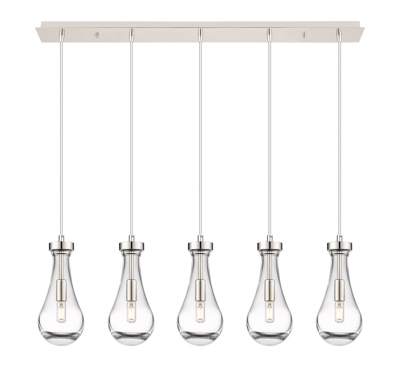 INNOVATIONS 125-451-1P-PN-G451-5CL Owego 1 Light 37 inch Linear Pendant Polished Nickel
