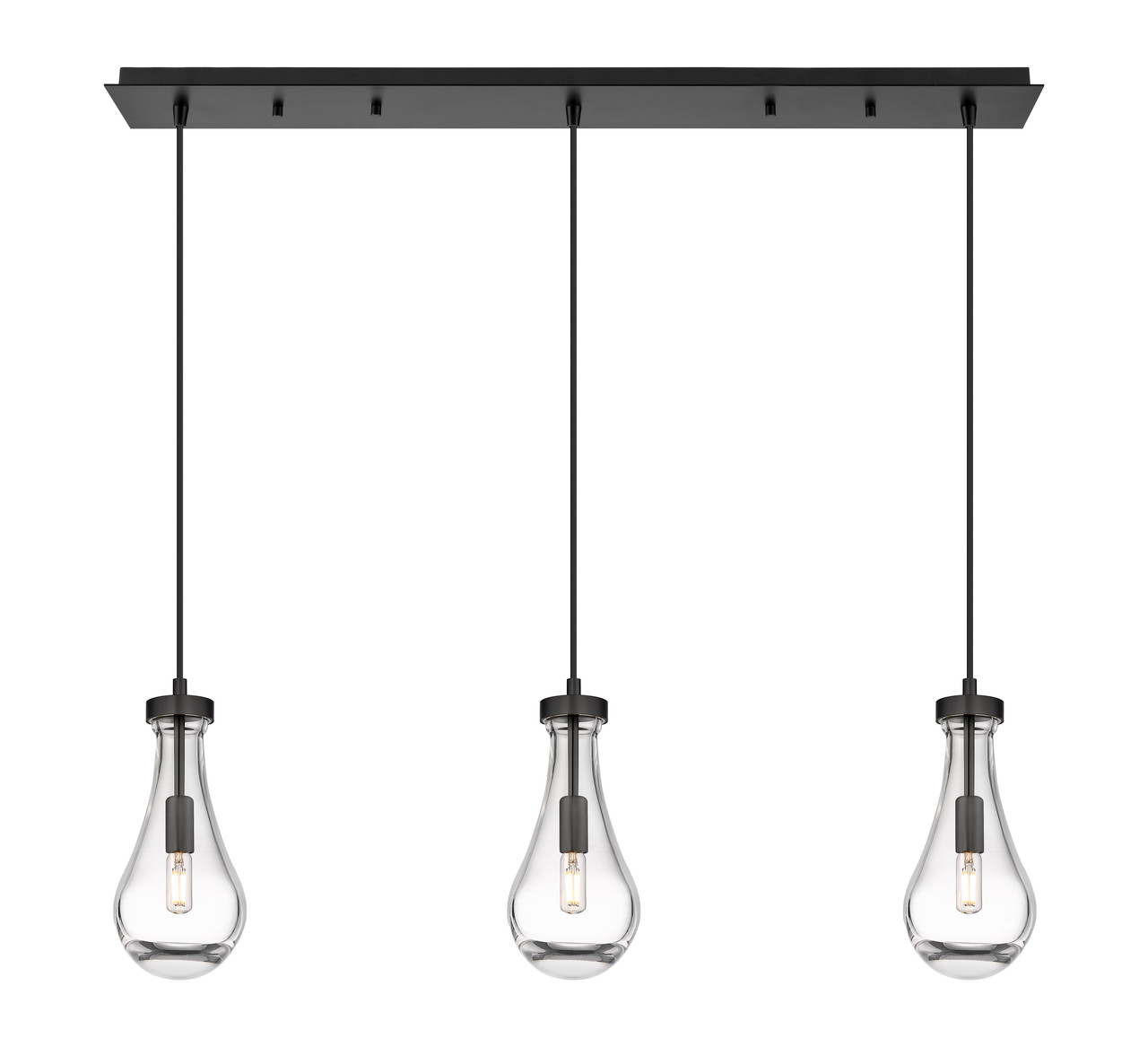 INNOVATIONS 123-451-1P-BK-G451-5CL Owego 6 Light 37 inch Linear Pendant Matte Black