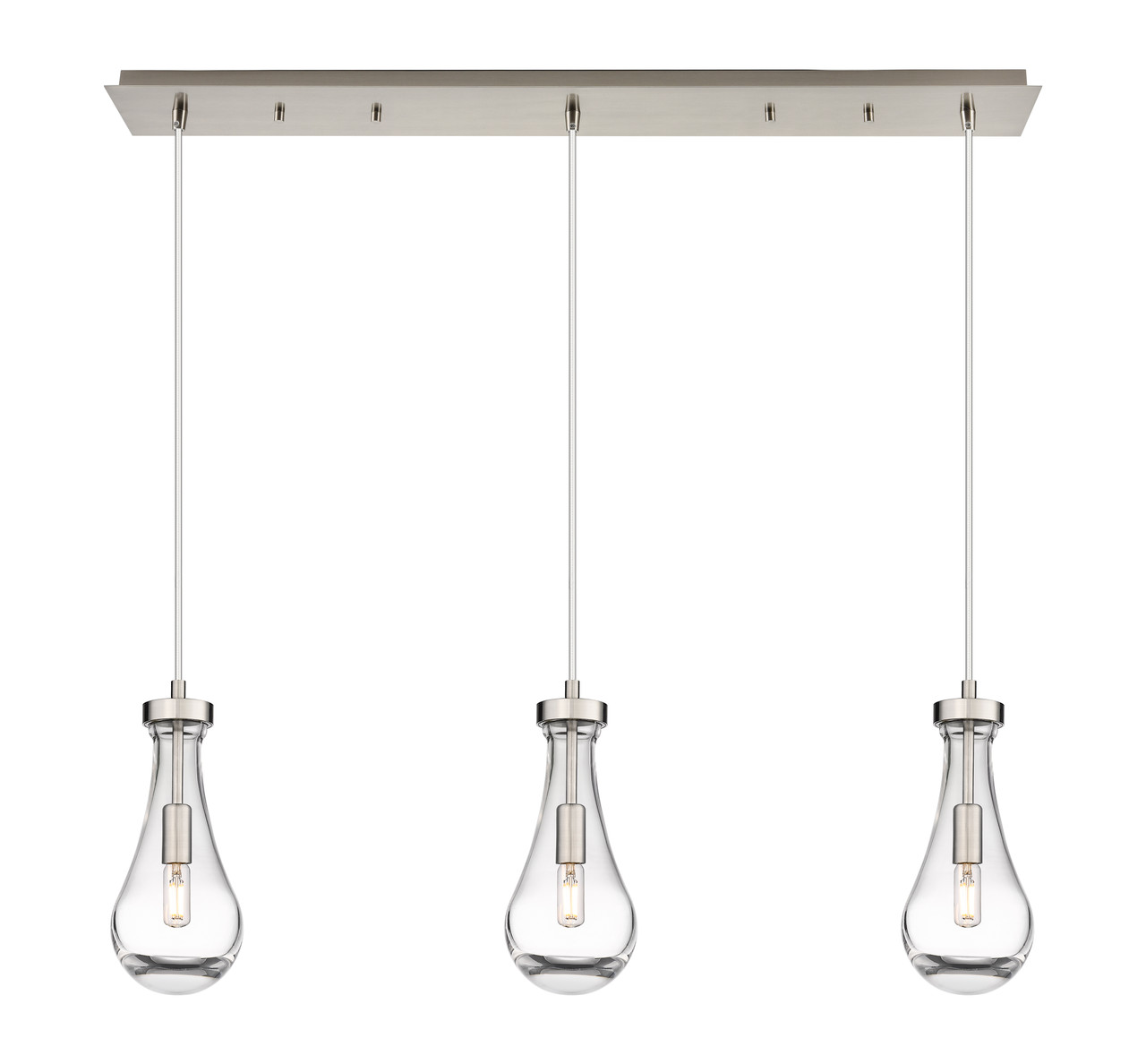 INNOVATIONS 123-451-1P-SN-G451-5CL Owego 8 Light 37 inch Linear Pendant Brushed Satin Nickel