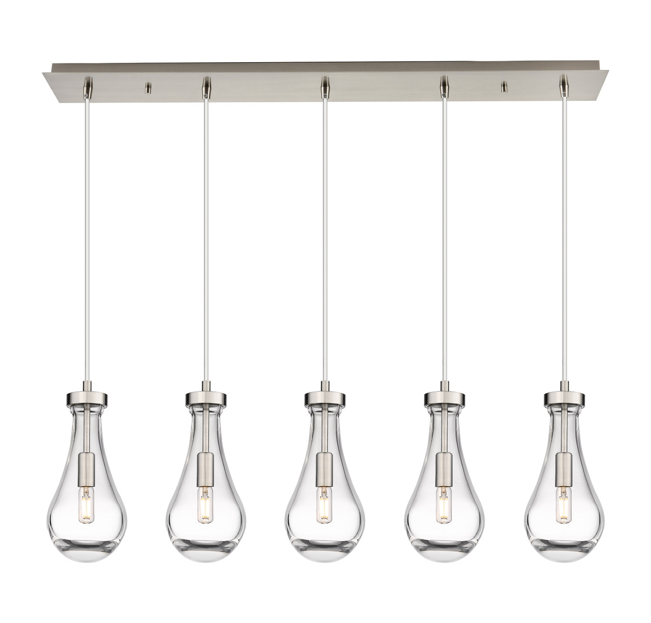 INNOVATIONS 125-451-1P-SN-G451-5CL Owego 8 Light 37 inch Linear Pendant Brushed Satin Nickel