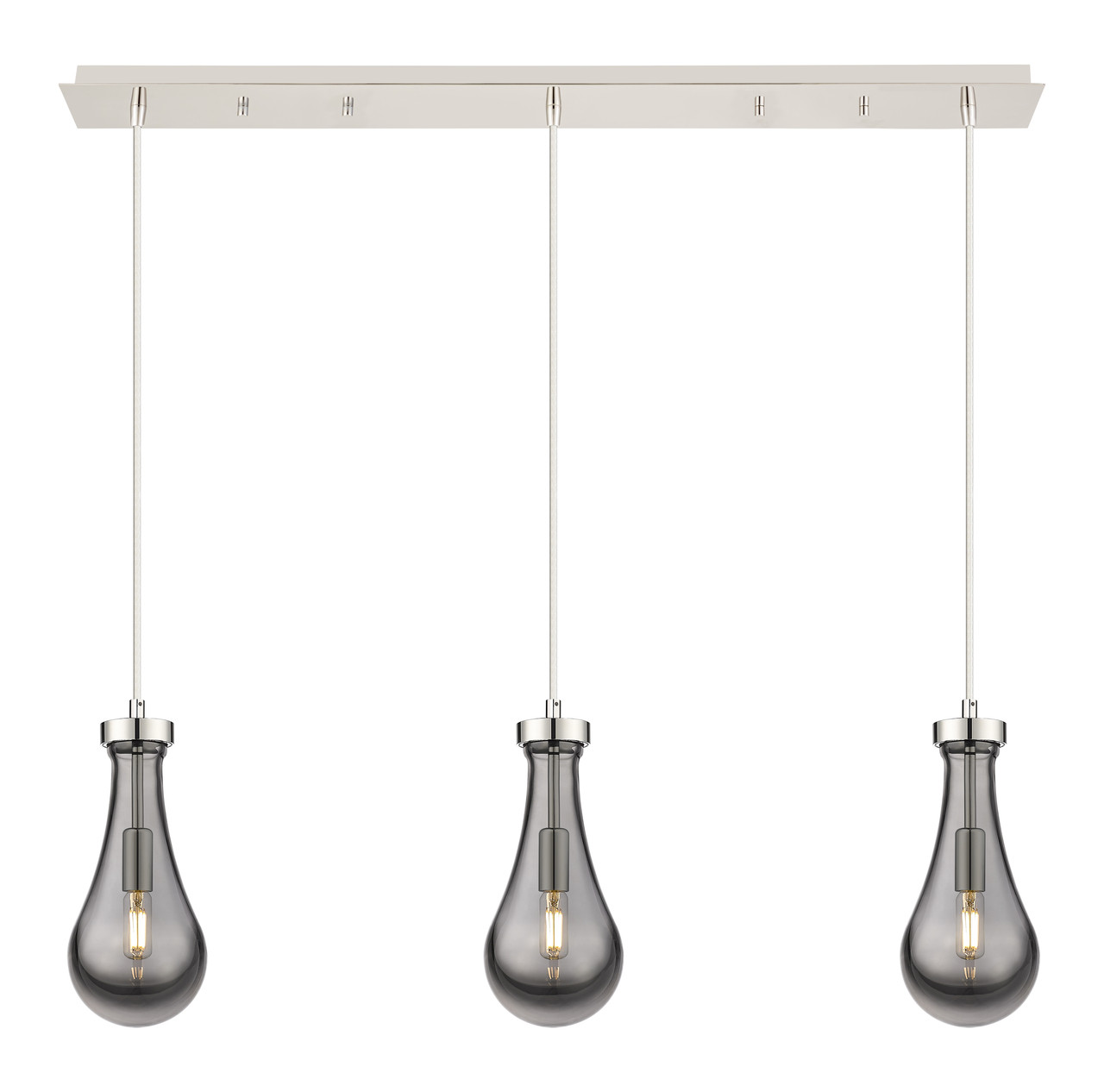 INNOVATIONS 123-451-1P-PN-G451-5SM Owego 5 Light 37 inch Linear Pendant Polished Nickel