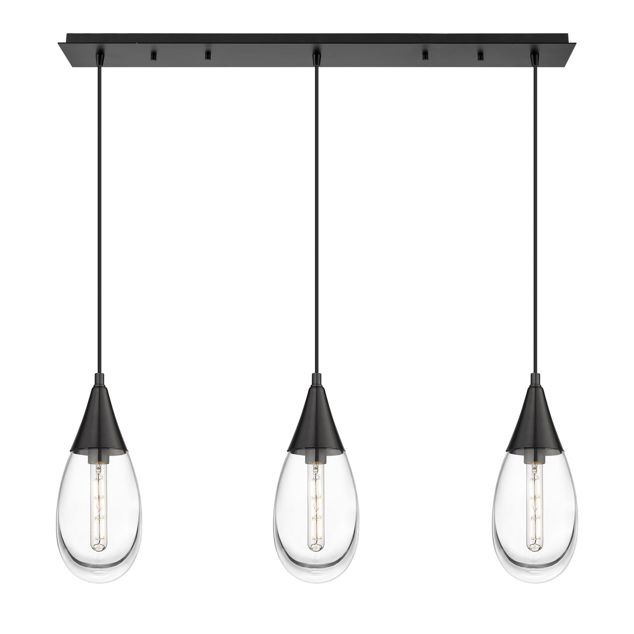 INNOVATIONS 123-450-1P-BK-G450-6CL Malone 1 Light 38 inch Linear Pendant Matte Black