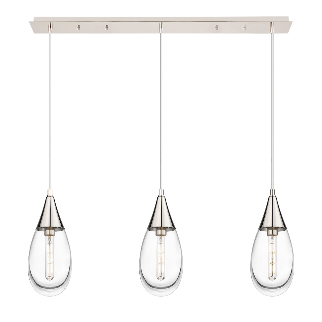 INNOVATIONS 123-450-1P-PN-G450-6CL Malone 7 Light 38 inch Linear Pendant Polished Nickel
