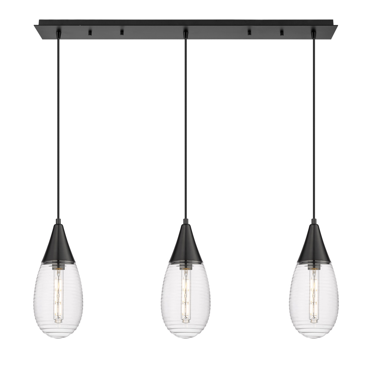 INNOVATIONS 123-450-1P-BK-G450-6SCL Malone 4 Light 38 inch Linear Pendant Matte Black